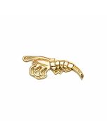 10K Yellow Gold 3D Shrimp Charm