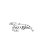 Silver 3D Shrimp Charm