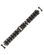 Black Metal 18mm Curved Solid Box Style Buckle Watch Strap