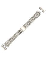 Stainless Steel 16mm Curved Rollo With Lines Style Buckle Watch Strap