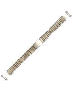 Two Tone 10mm Curved Lined Style Buckle Watch Strap