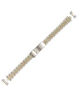 Two Tone Metal 13mm Curved Train Track Style Buckle Watch Strap