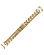 Yellow Metal 18mm Curved Thick Lined Style Buckle Watch Strap