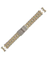 Two Tone Metal 19mm Curved Ribbon Style Buckle Watch Strap