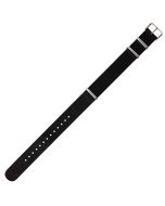 Black 18mm Long NATO Three Rings Nylon Watch Strap