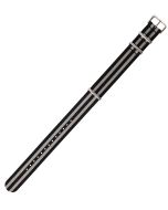 Black & Grey 18mm Long NATO Three Rings Nylon Watch Strap