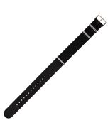 Black 22mm Long NATO Three Rings Nylon Watch Strap