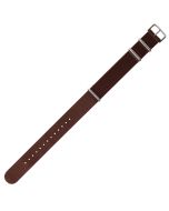 Brown 22mm Long NATO Three Rings Nylon Watch Strap