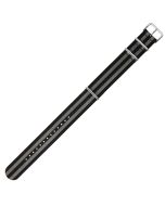 Black & Grey 22mm Long NATO Three Rings Nylon Watch Strap
