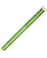 Green & Yellow 22mm Long NATO Three Rings Nylon Watch Strap
