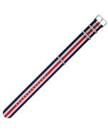 Red & Blue Combo 22mm Long NATO Three Rings Nylon Watch Strap