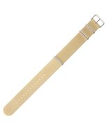 Beige 24mm Long NATO Three Rings Nylon Watch Strap