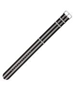 Black & Grey 24mm Long NATO Three Rings Nylon Watch Strap