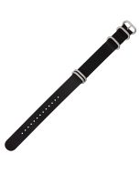 Black 20mm Long NATO Four Rings Nylon Watch Strap