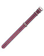 Navy & Red Combo 20mm Long NATO Four Rings Nylon Watch Strap