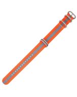 Orange & Grey Combo 22mm Long NATO Four Rings Nylon Watch Strap