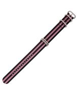 Black & Pink Combo 22mm Long NATO Four Rings Nylon Watch Strap