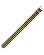 Navy & Yellow 20mm Long NATO Three Rings Nylon Watch Strap