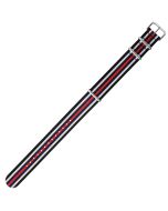 Black & Red Combo 20mm Long NATO Three Rings Nylon Watch Strap