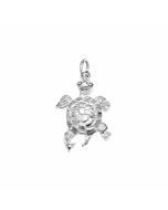 Silver 3D Turtle Charm