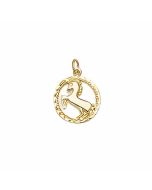 10K Yellow Gold Unicorn in a Circle Charm