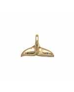 10K Yellow Gold 3D Whale's Tail Pendant